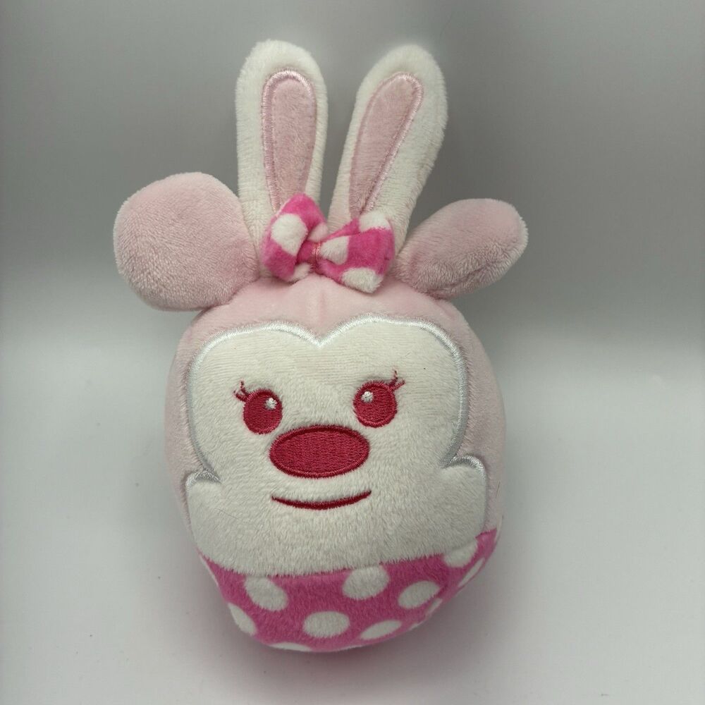 Hallmark Minnie Mouse Disney Fluffballs 6" Easter Bunny Plush Pink White